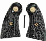Colt Army Special Imitation Jigged Buffalo Horn Grips With Medallions - 1 of 1