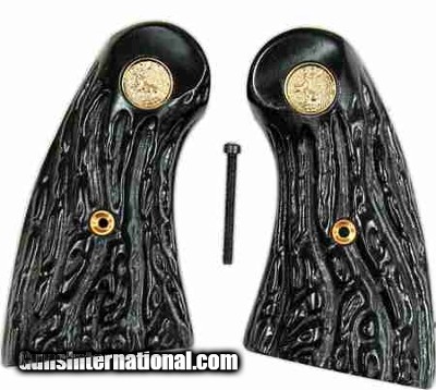 Colt Army Special Imitation Jigged Buffalo Horn Grips With Medallions