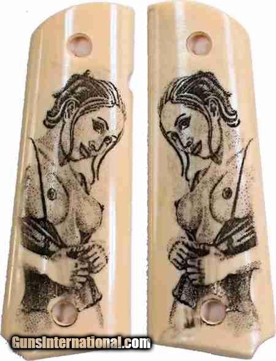 Colt 1911 or Colt Commander Grips with Naked Lady