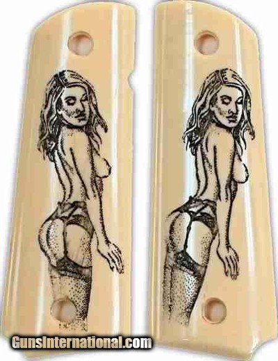 Colt 1911 or Colt Commander Grips with Naked Lady