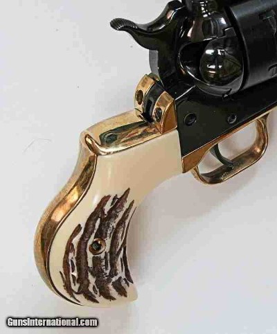 Ruger Vaquero Lightning Brass Backstrap, Jigged Grips