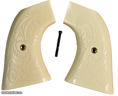 Virginian Dragoon Grips With Relief Carved Rose