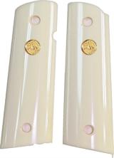 Colt 1911 Dupont Corian Ivory-Lux Grips With Medallions - 1 of 1