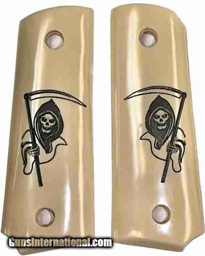 Colt 1911 Officers Model Grips With Grim Reaper