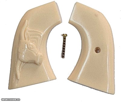 Virginian Dragoon Ivory-Like Grips With Steer