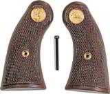 Colt Police Positive Royalwood Revolver Grips, Checkered With Medallions - 1 of 1