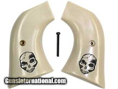 Ruger New Vaquero 2005 XR3 & 50th Anniv. Blackhawk .357 Grips, Human Skull
