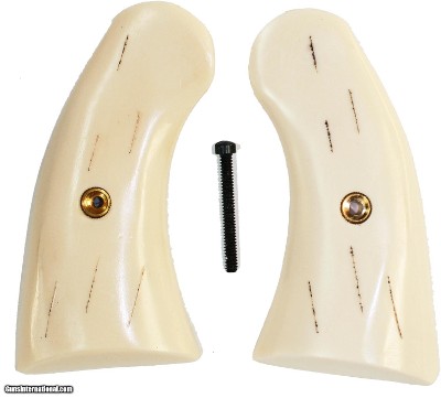 Colt Police Positive Ivory-Like "Barked" Grips