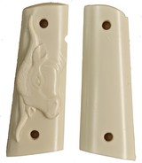 Colt 1911 Ivory-Like Grips, With Long Horn - 1 of 2