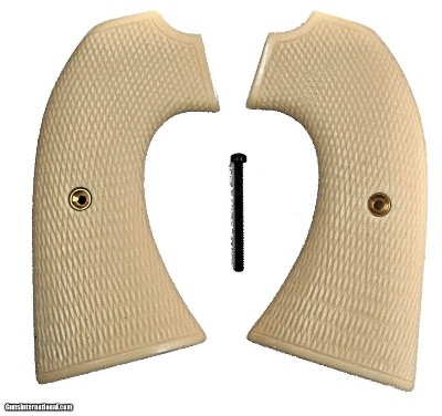Colt Bisley SA Revolver Ivory-Like Grips, Checkered