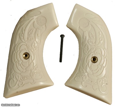 Hawes Western Marshall Grips, Relief Carved Rose