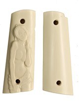 Colt 1911 Ivory-Like Grips, With Relief Carved Semi-Nude