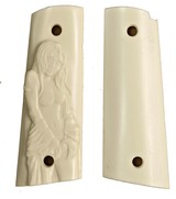 Colt 1911 Ivory-Like Grips, With Relief Carved Semi-Nude - 1 of 1