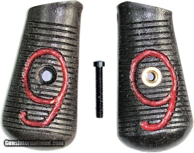 Mauser Bolo Broomhandle Royalwood Grips, Red Nine