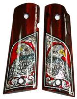 Colt 1911 Roseood Grips, Inlaid Mother of Pearl, Eagle - 1 of 1