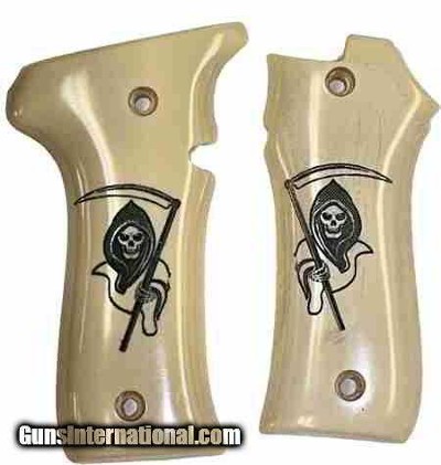 Llama .380 & 9mm Auto, III & IIIA, Small Frame Grips With Grim Reaper