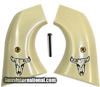 Uberti Old Model P 1873 Ivory-Like Grips, Bison Skull