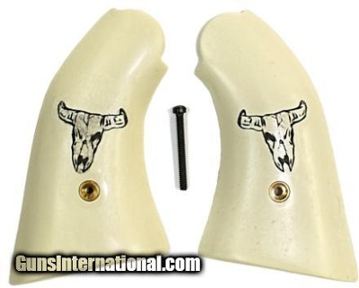 Remington 1858 Uberti Grips, Bison Skull