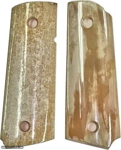 Colt 1911 Officers Model Real Fossilized Alaskan Walrus Ivory Grips