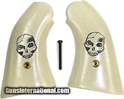 Remington 1858 Pietta Ivory-Like Grips, Human Skull