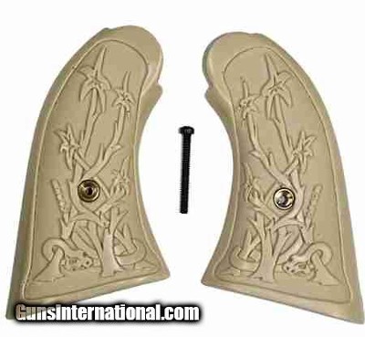 Remington 1858 Pietta Ivory-Like Grips, Snake in Bush