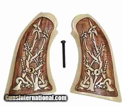 Remington 1858 Uberti Antiqued Grips, Snake in Bush