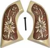 Hawes Western Marshall Antiqued Grips With Pinwheel Flower - 1 of 1