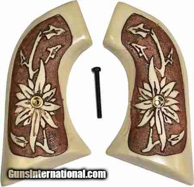 Hawes Western Marshall Antiqued Grips With Pinwheel Flower