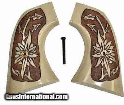 Taurus Gaucho S.A. Ivory-Like Antiqued Grips, Pinwheel Flower