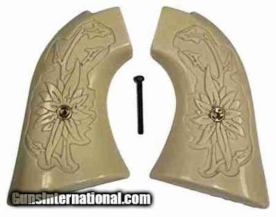 Colt Scout & Frontier Ivory-Like Grips, Pinwheel Flower