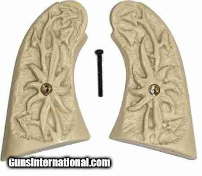 Remington 1858 Pietta Ivory-Like Grips, Pinwheel Flower