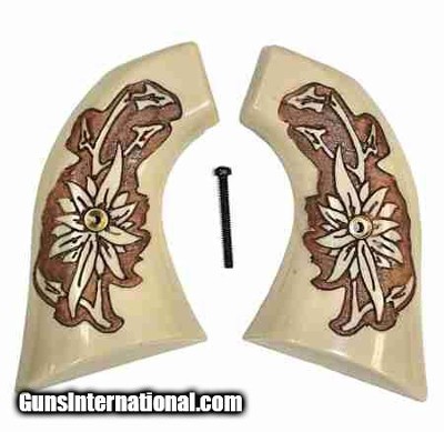 High Standard Double Nine Ivory-Like Grips, Pinwheel Flower