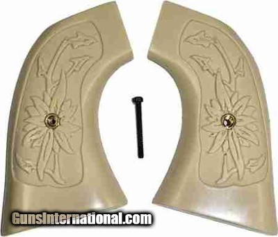 Virginian Dragoon Ivory-Like Grips, Pinwheel Flower
