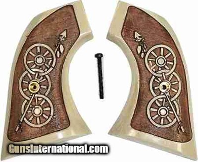 Taurus Gaucho S.A. Ivory-Like Antiqued Grips, Arrow & Wagon Wheels