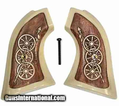 Colt Scout & Frontier Antiqued Grips, Arrow & Wagon Wheels