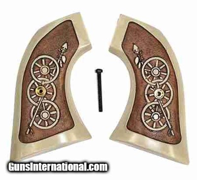 U.S. Firearms SA Ivory-Like Antiqued Grips, Arrow & Wagon Wheels