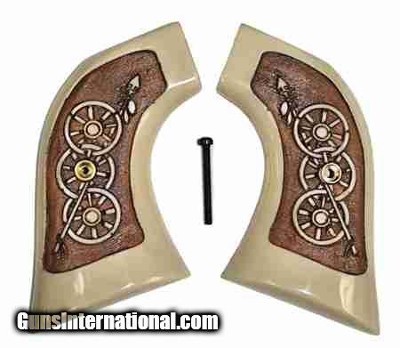 Ruger Vaquero XR3-Red Antiqued Grips, Arrow & Wagon Wheels