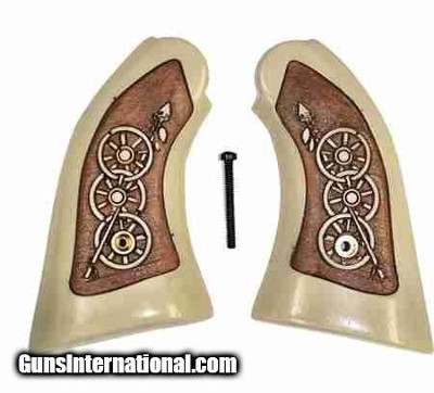 Remington 1858 Uberti Antiqued Grips, Arrow & Wagon Wheels