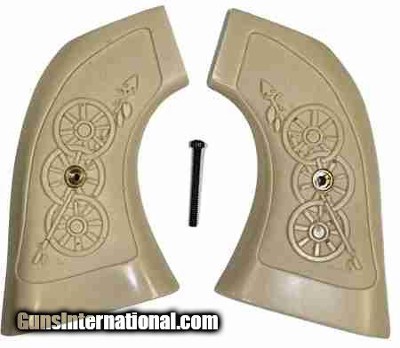 Virginian Dragoon Ivory-Like Grips, Arrow & Wagon Wheels