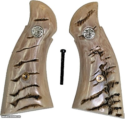 Smith & Wesson K & L Frame Repro Ram Horn Grips, Square Butt