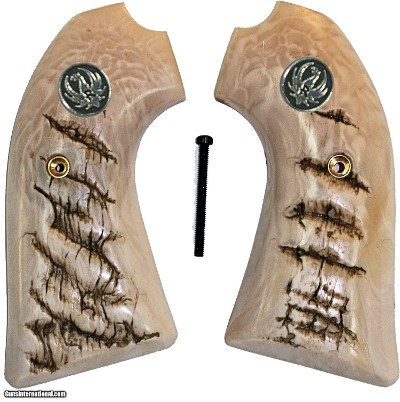 Ruger Bisley Repro Ram Horn Grips With Medallions
