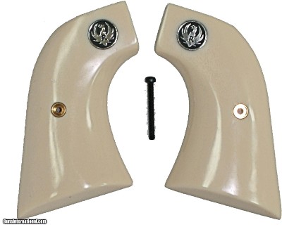 Ruger New Vaquero 2005 XR3 & 50th Anniv. Blackhawk .357 Ivory-Like Grips With Medallions