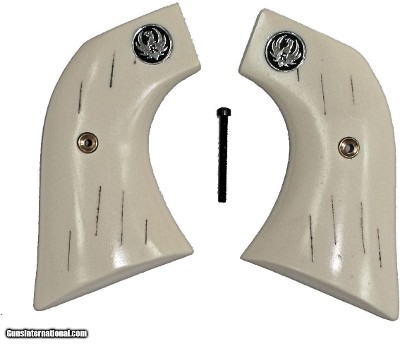 Ruger Vaquero XR3-Red Ivory-Like "Barked" Grips With Medallions