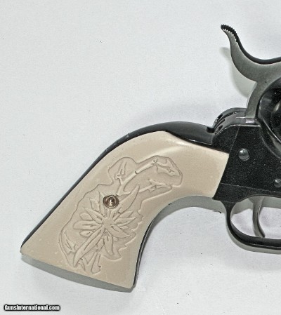 Ruger New Vaquero 2005 & 50th Anniv. Blackhawk .357 Ivory-Like Grips, Pinwheel Flower