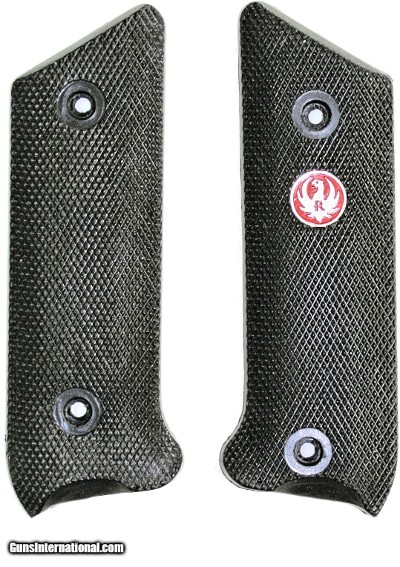 Ruger Standard Model .22 Auto Checkered Grips, Medallion in Left Grip