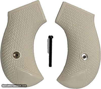 Colt 1877 Lightning Revolver Ivory-Like Grips, Early Colt Style Full Checkered