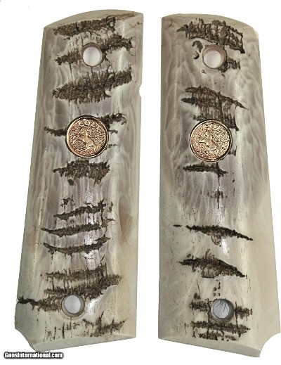 Colt 1911 Reproduction Ram Horn Grips With Medallions