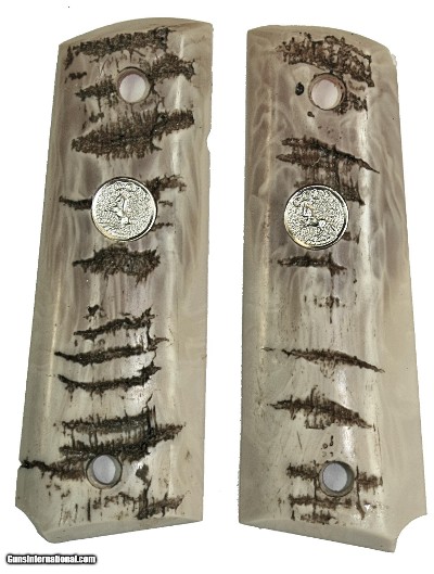 Colt 1911 Reproduction Ram Horn Grips With Medallions