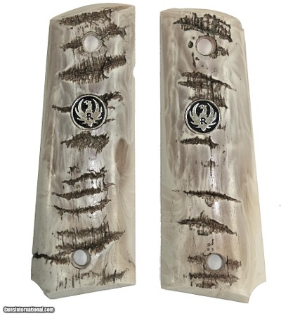 Ruger SR1911 Auto Repro Ram Horn Grips With Medallions