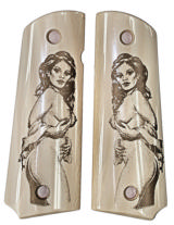 Colt 1911 Real Ivory Grips With Laser Engraved Naked Lady - 1 of 1